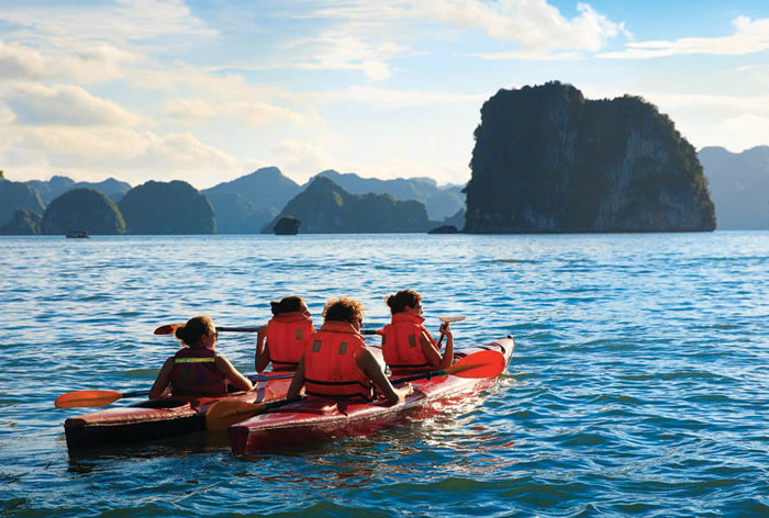Kayaking in Halong Bay